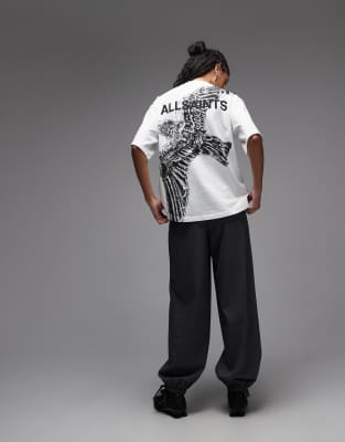 AllSaints swoop amelie back graphic t-shirt in white optic white 17790₽