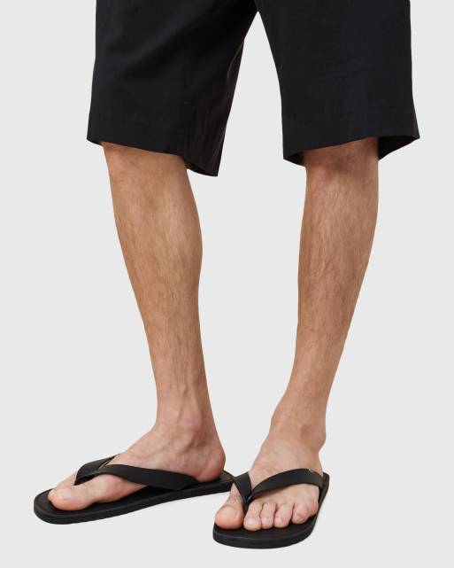 AllSaints Sydney leather thong sandals in black, 2 of 4