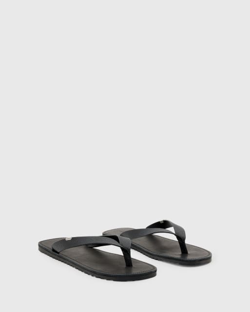 AllSaints Sydney leather thong sandals in black, 4 of 4