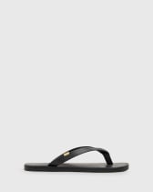 Calvin Klein Jeans leather flip flops in black