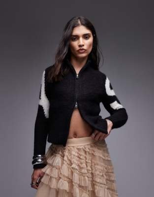 AllSaints - Sylvie - Strickjacke in Schwarz