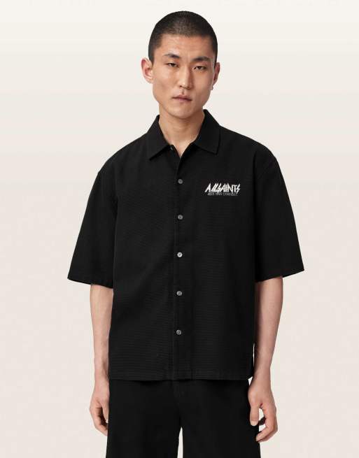 AllSaints - Synth - Camisa negro orca de manga corta, 4 de 6