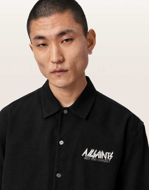 AllSaints – Synth – Kurzärmliges Hemd in Orca-Schwarz, 2 von 6