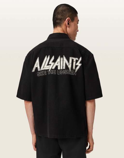 AllSaints – Synth – Kurzärmliges Hemd in Orca-Schwarz, 6 von 6