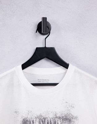 T-shirts et débardeurs AllSaints - T-shirt à logo style tampon effet ombré - Blanc