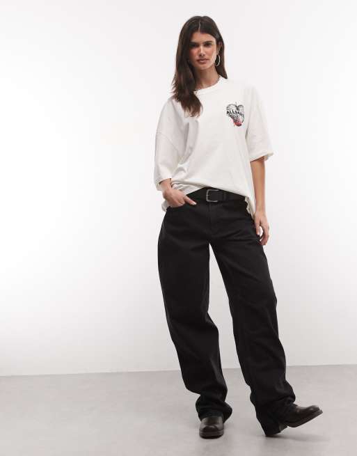 AllSaints T-shirt a maniche corte con logo grafico e stampa sul retro bianca, 3 di 4