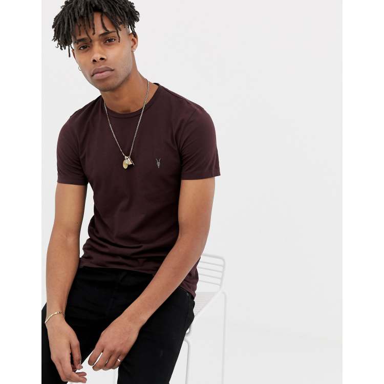 all saints burgundy shirt