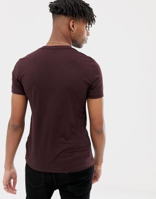 all saints burgundy t shirt