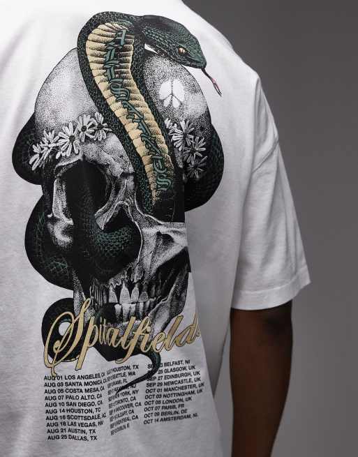 AllSaints – T-Shirt in Kreideweiß mit Schlangen-Totenkopf-Grafik, 5 von 5