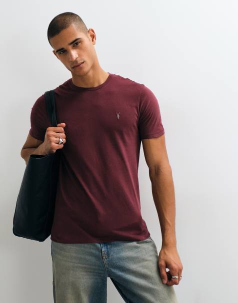 AllSaints T-shirt met korte mouwen en logo in rood - view 1
