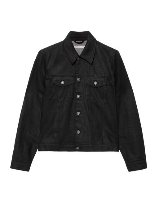 AllSaints taillierte Trucker-Jacke in schwarz gewachst, 2 von 6