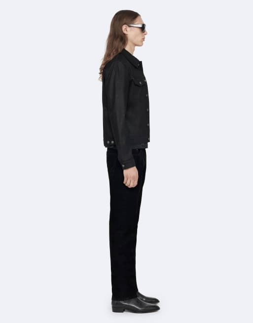 AllSaints taillierte Trucker-Jacke in schwarz gewachst, 6 von 6