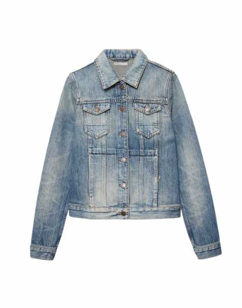 AllSaints taillierte Trucker-Jacke in Vintage-Indigo - view 1