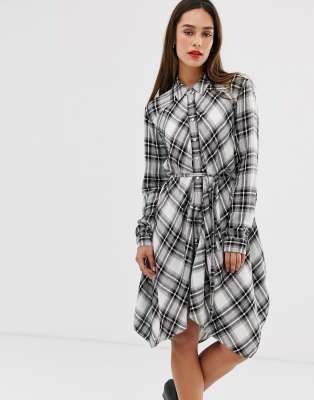 allsaints tala plaid shirt dress