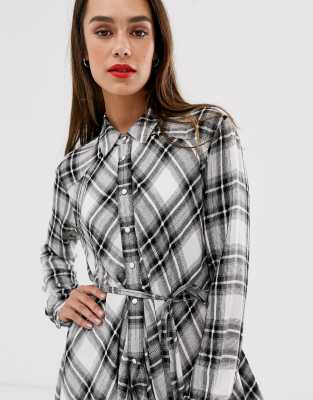 all saints check shirt dress