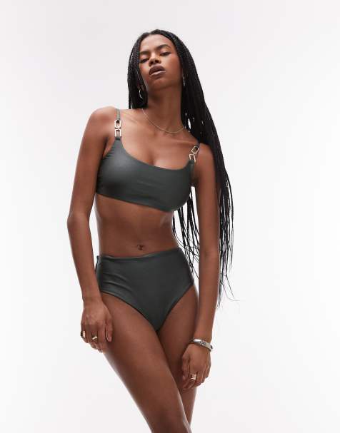 AllSaints Talaria bikini bottoms in fir green - view 1