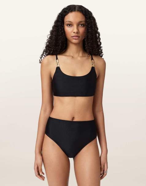 AllSaints - Talaria - Bikinibroekje met hoge taille in zwart - view 1