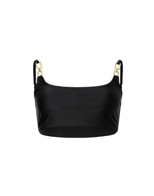 AllSaints talaria detail strap scoop neck bikini top in black, 2 of 4