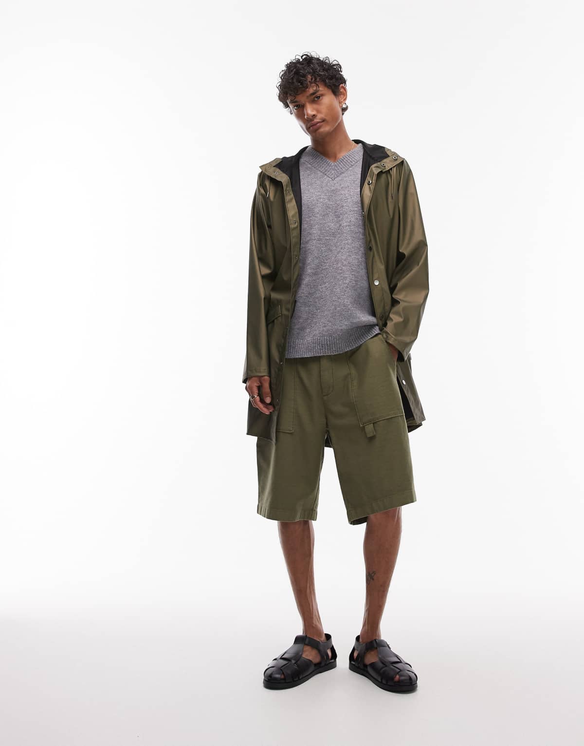 Allsaints talbot short in eden green