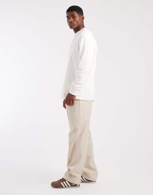 AllSaints - Tallis - Broek met rechte pijpen in beige, 3 van 5