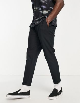 AllSaints Tallis cropped slim trouser in black