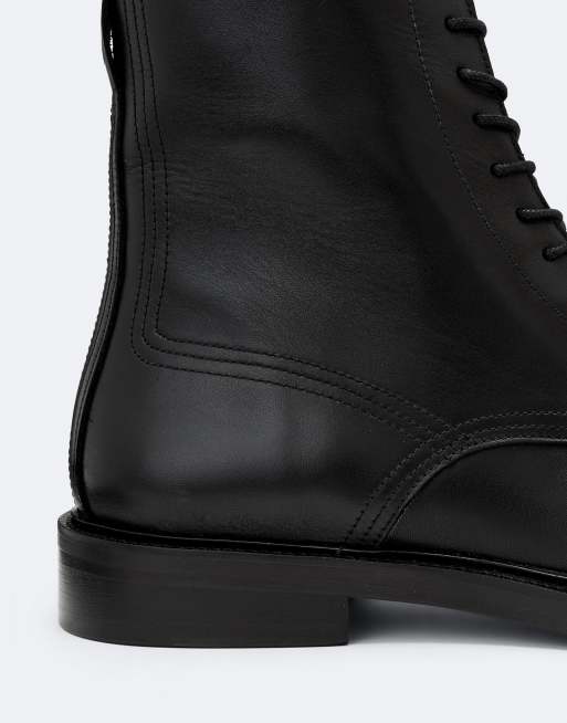 AllSaints Tanner Leder-Schnürstiefel in Schwarz, 4 von 5