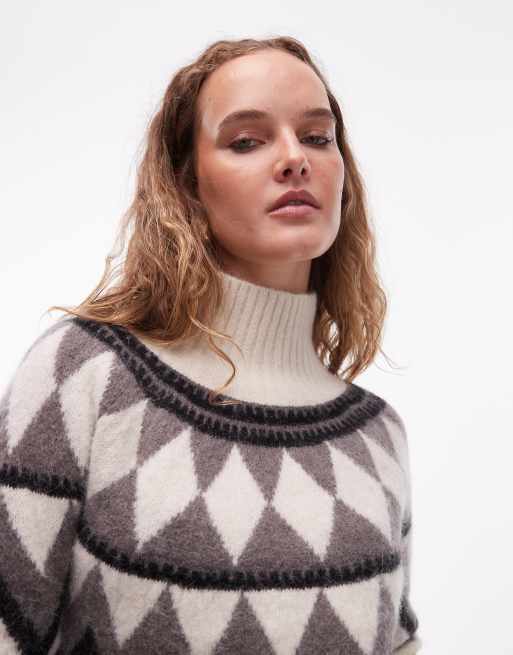 Allsaints - Tara - Pull à motif losanges - Gris, 4 de 4