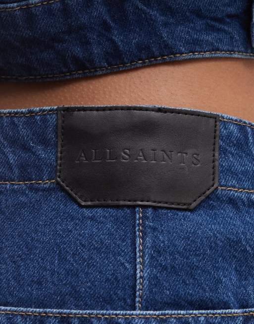 AllSaints - Tay - Højtaljede western-denimshorts i mørkeblå vask - Del af sæt, 5 af 5