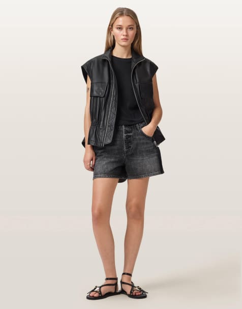 AllSaints - Tay - Pantalones cortos vaqueros negros - view 1