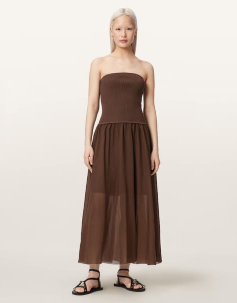 AllSaints - Tegan - Vestido marrón clásico - view 1