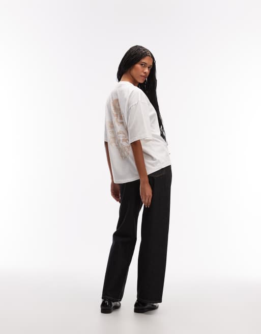 AllSaints temphus amelie short sleeve t-shirt in optic white, 2 of 4