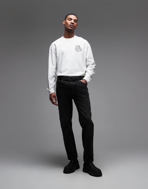 AllSaints - Terra - T-shirt à manches longues avec logo graphique et imprimé au dos - Blanc, 2 de 5