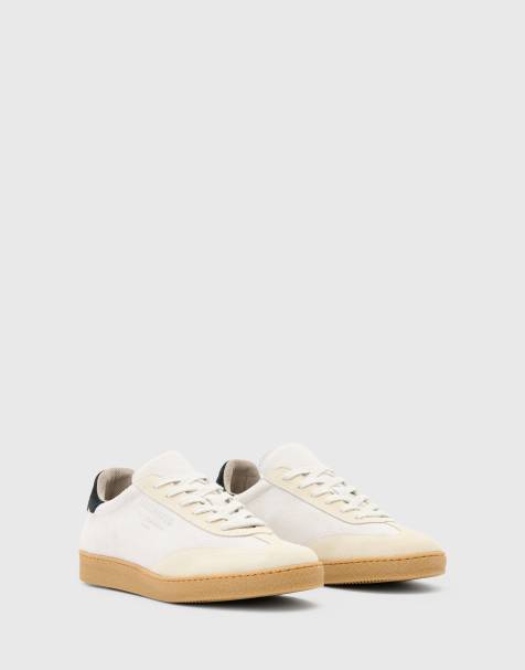 AllSaints - Thelma - Sneakers in camoscio bianco gesso - view 1