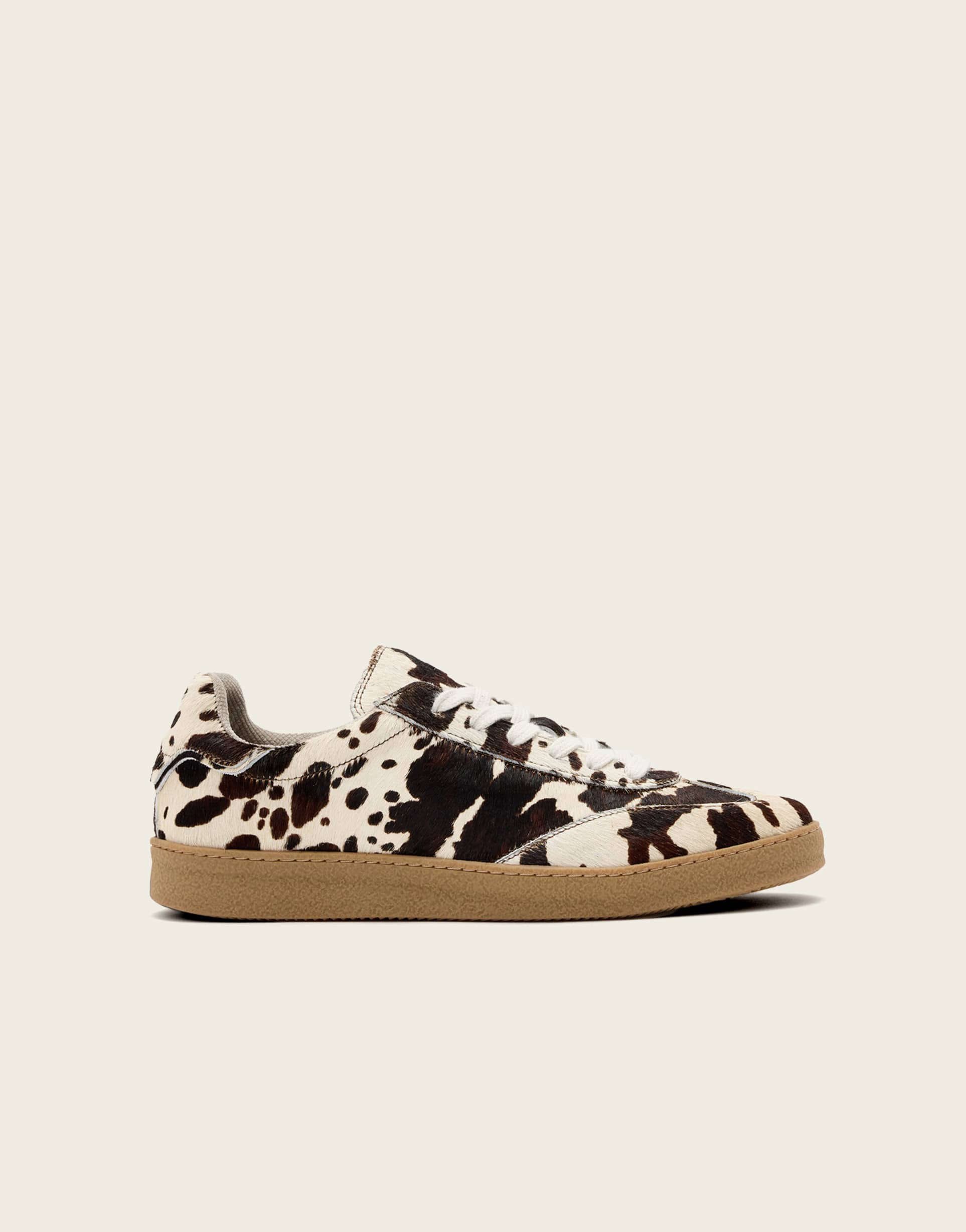 allsaints thelma sneakers in cow print