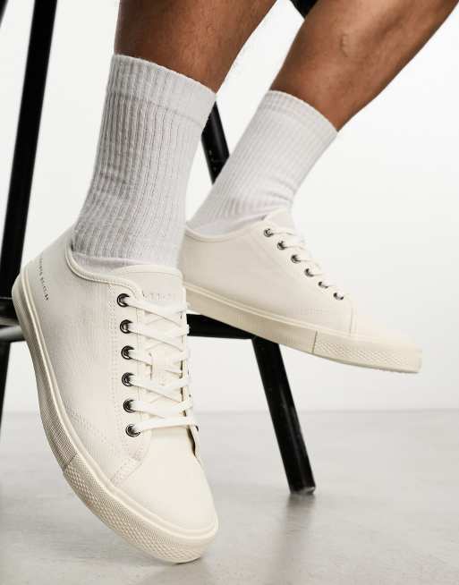 AllSaints Theo low top sneakers in off white