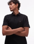 [AllSaints] AllSaints Theo polo shirt in jet black M Jet Black