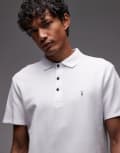 [AllSaints] AllSaints Theo polo shirt in optic white 2XL Optic white