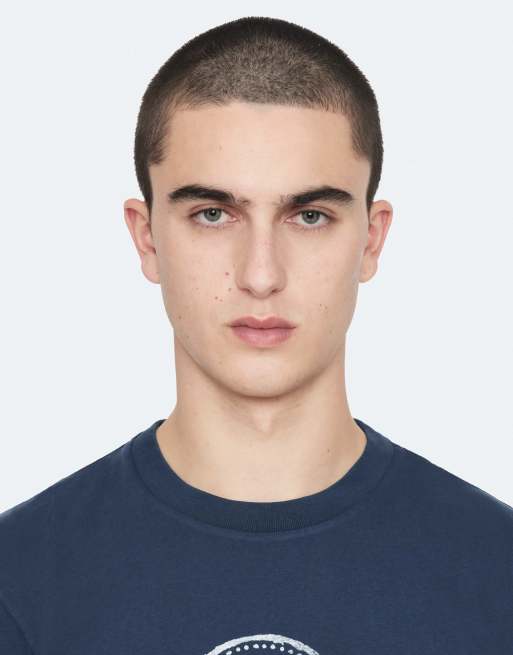 AllSaints Tier hale de manga corta y cuello redondo en azul marino lavado, 5 de 7