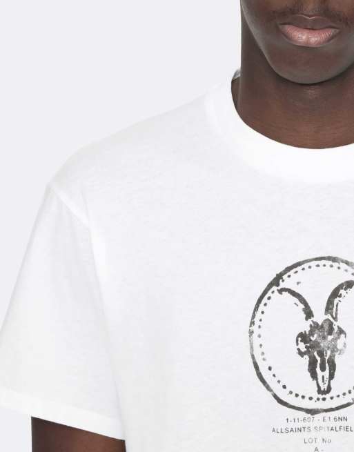 AllSaints Tier Hale kurzärmliges Oberteil mit Rundhalsausschnitt in Optic White, 5 von 6