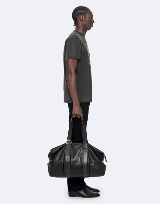 AllSaints Tier-Hale Kurzarmshirt mit Rundhalsausschnitt in verwaschenem Schwarz, 6 von 6