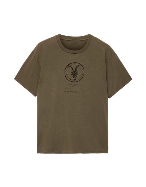AllSaints Tier-Hale-SS-Rundhalsausschnitt in verwaschenem Khaki, 2 von 6