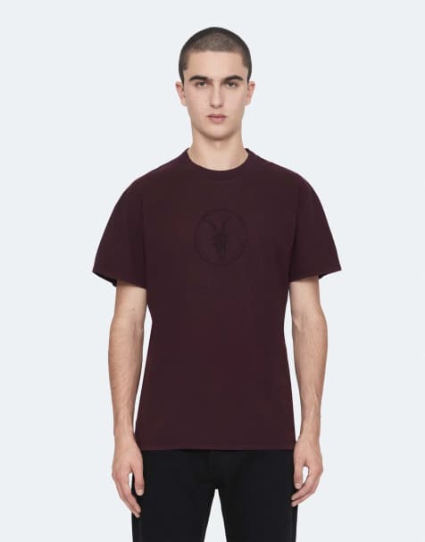 AllSaints Tier Hale T-shirt à manches courtes col rond, rouge sang-de-bœuf - view 1