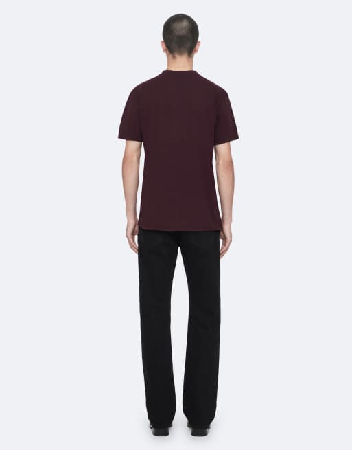 AllSaints Tier Hale T-shirt à manches courtes col rond, rouge sang-de-bœuf, 4 de 7