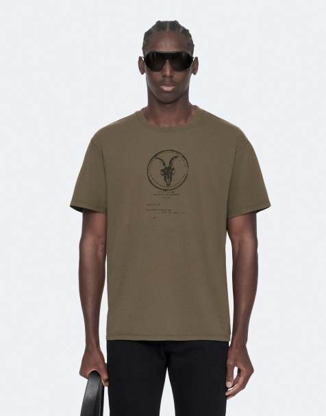 AllSaints Tier Hale t-shirt ras de cou à manches courtes kaki délavé - view 1