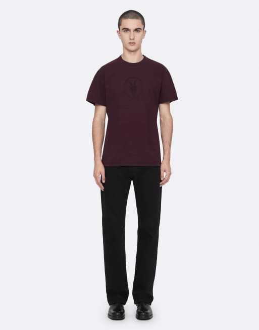 AllSaints Tier Hale t-shirt ras de cou à manches courtes rouge lie-de-vin, 2 de 6
