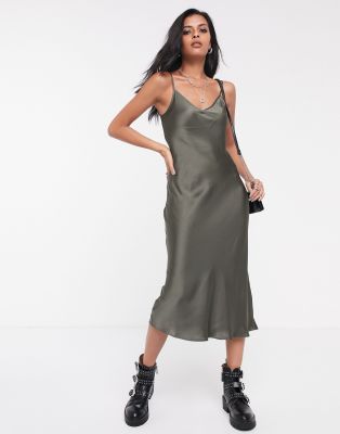 allsaints slip dress with sweater