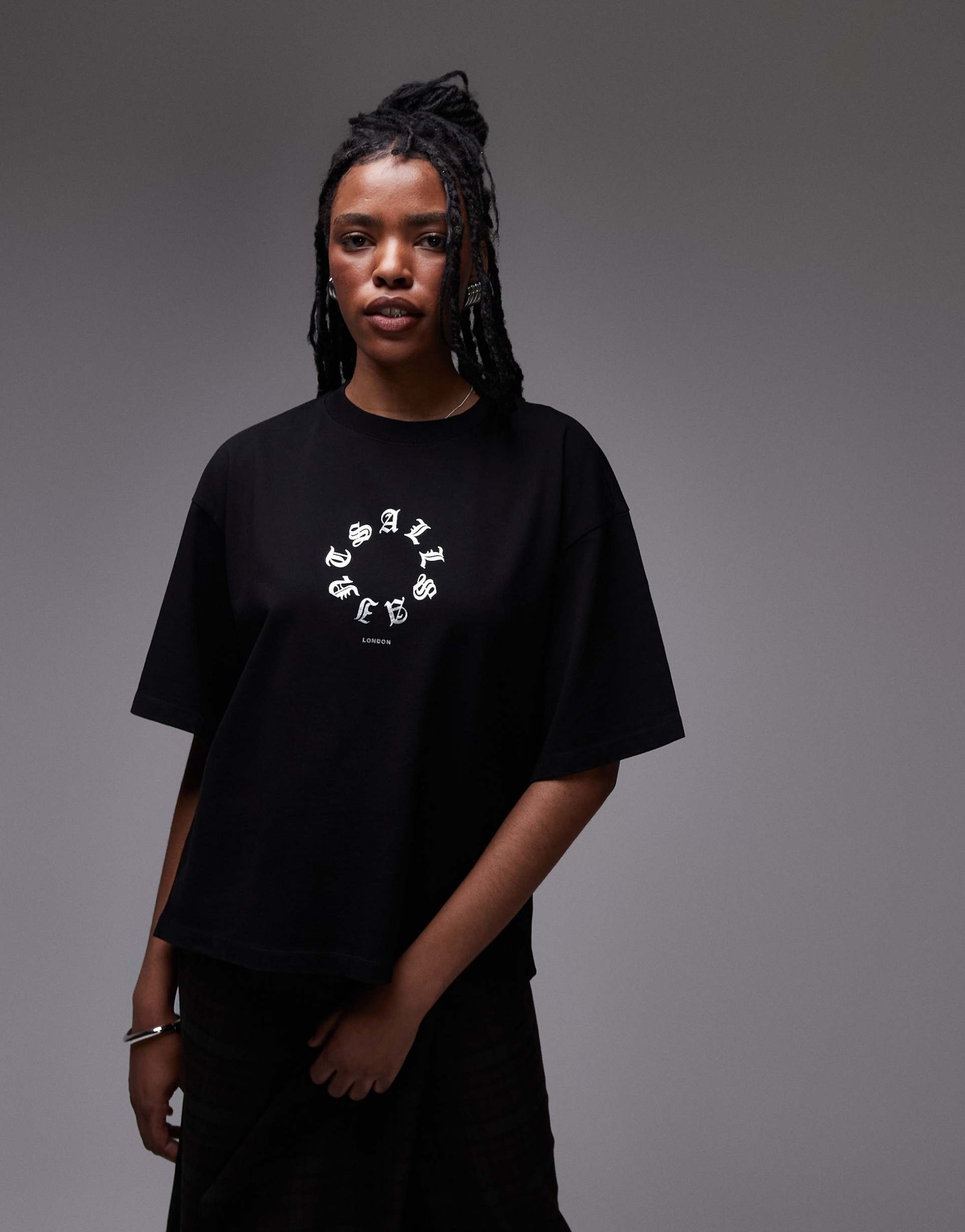 allsaints tieroth amelie t-shirt in black