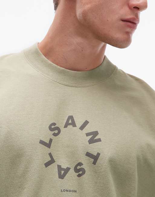 AllSaints – Tierra – Bladozielony T-shirt oversize, 5 z 5