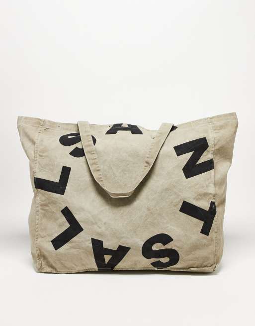 AllSaints - Tierra - Grote uniseks tote tas in taupe