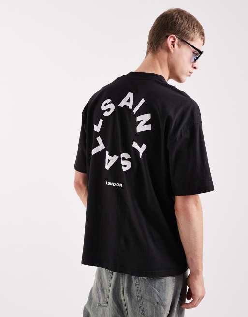AllSaints – Tierra – Kurzärmliges T-Shirt in Schwarz mit Rundhalsausschnitt, 3 von 5